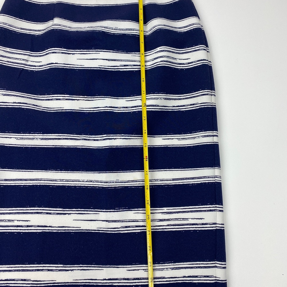 Zara Basic Collection Navy Blue White Striped Pen… - image 3